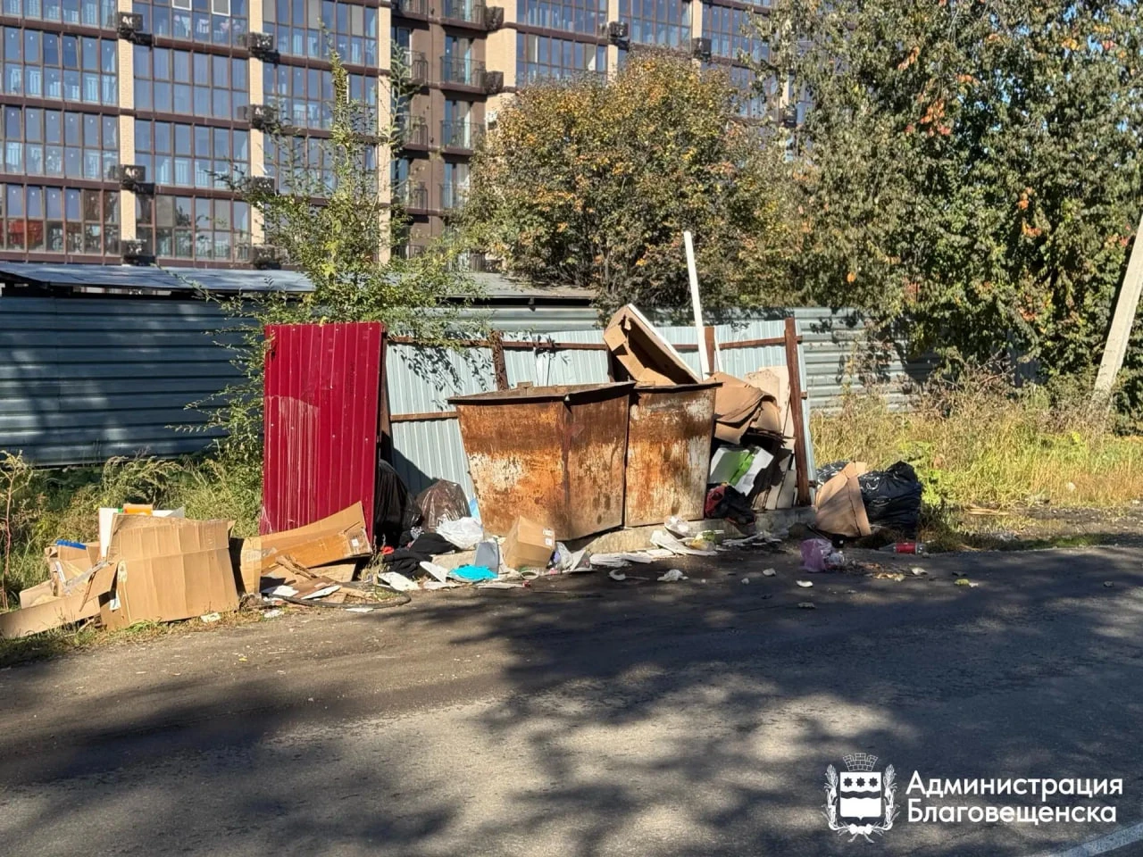 В Благовещенске проверили контейнерные площадки: основные проблемы нашли рядом с ними