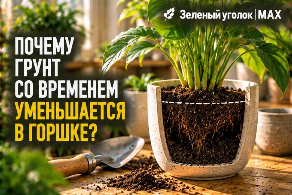 🌱 ПОЧЕМУ ГРУНТ СО ВРЕМЕНЕМ УМЕНЬШАЕТСЯ В ГОРШКЕ?