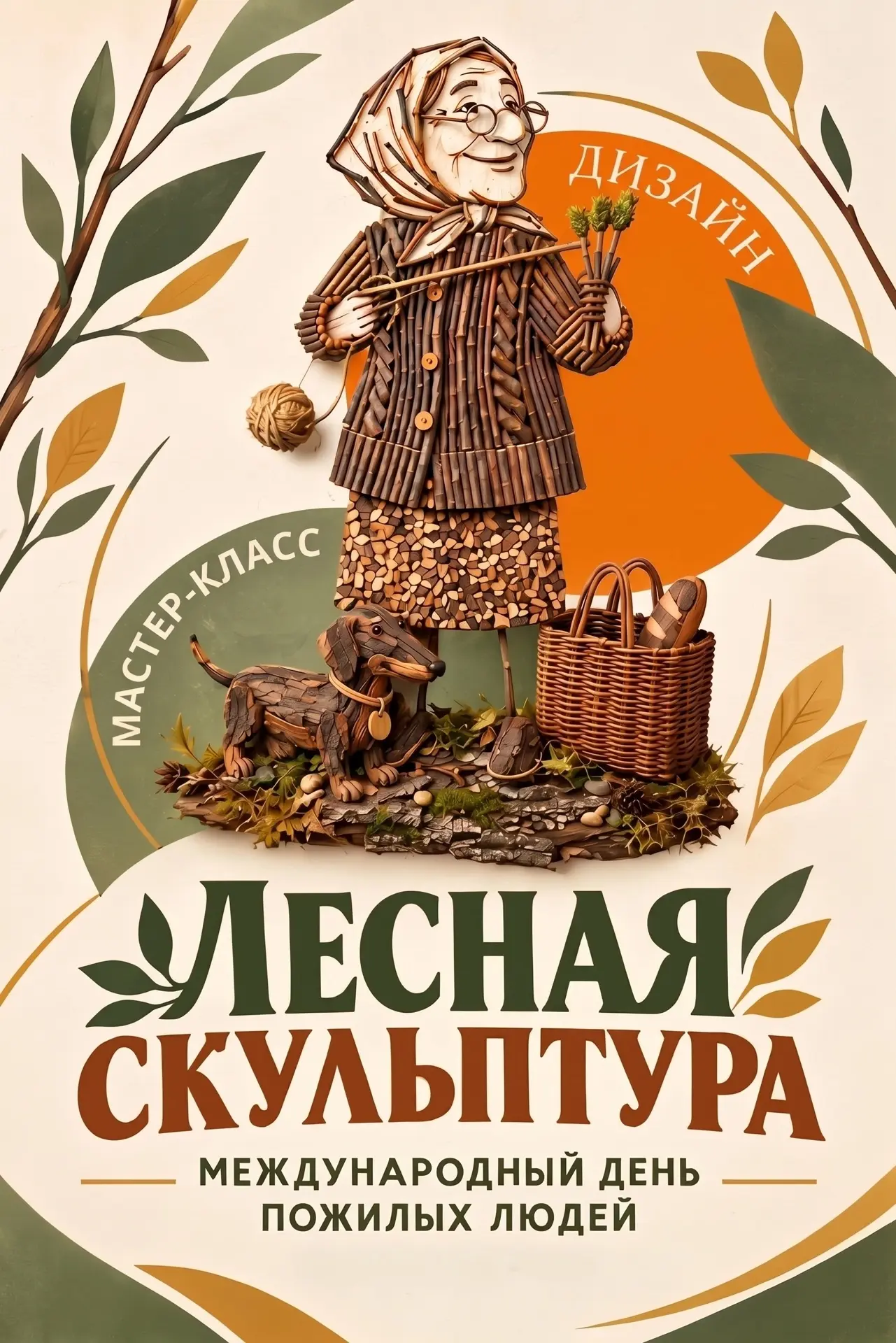 ‼ТЕПЛО ДУШИ В ЛЕСНЫХ ВЕТОЧКАХ: МАСТЕР-КЛАСС ПО ЭКО-ДИЗАЙНУ КО ДНЮ ПОЖИЛЫХ ЛЮДЕЙ