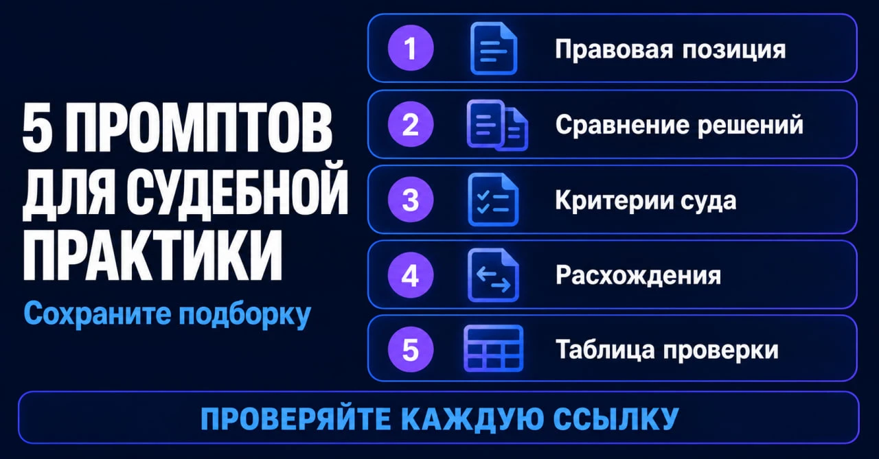 ⚖️ Пять промптов для разбора судебной практики