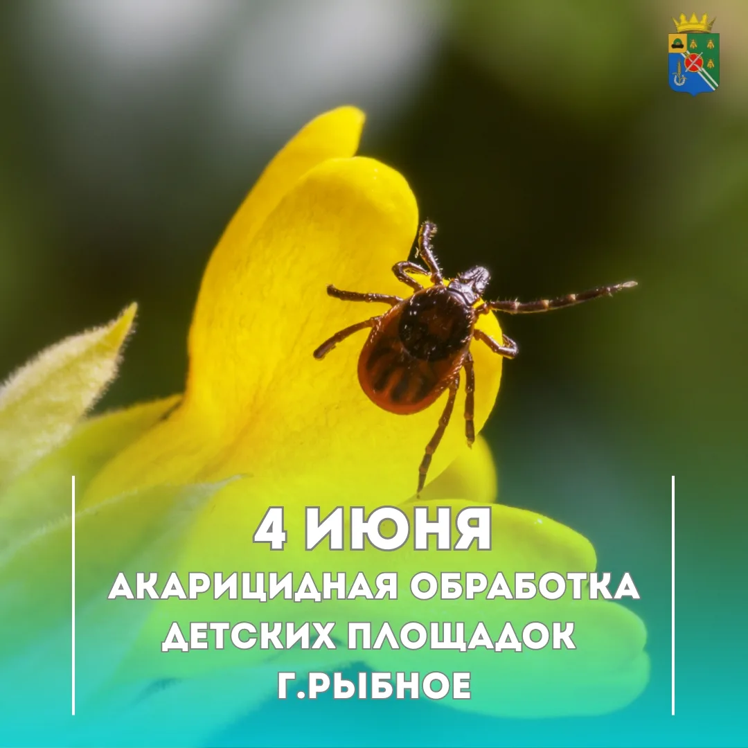 📢 Уважаемые жители города Рыбное!

4 июня на территории города будет проводиться акарицидная обрабо