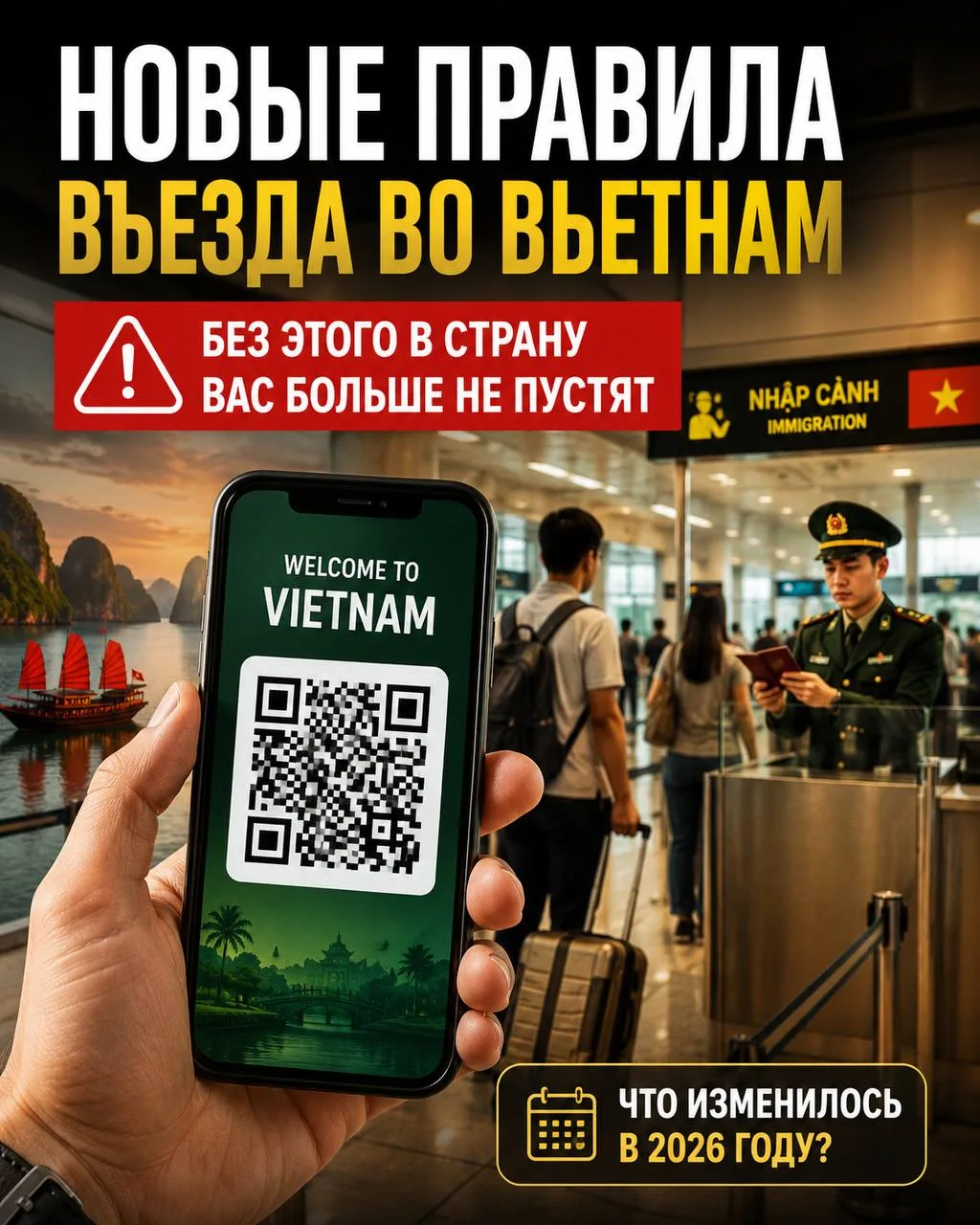 ⚠️ Новые правила въезда во Вьетнам

Если вы летите во Вьетнам после 1 июля 2026 года, эту информацию