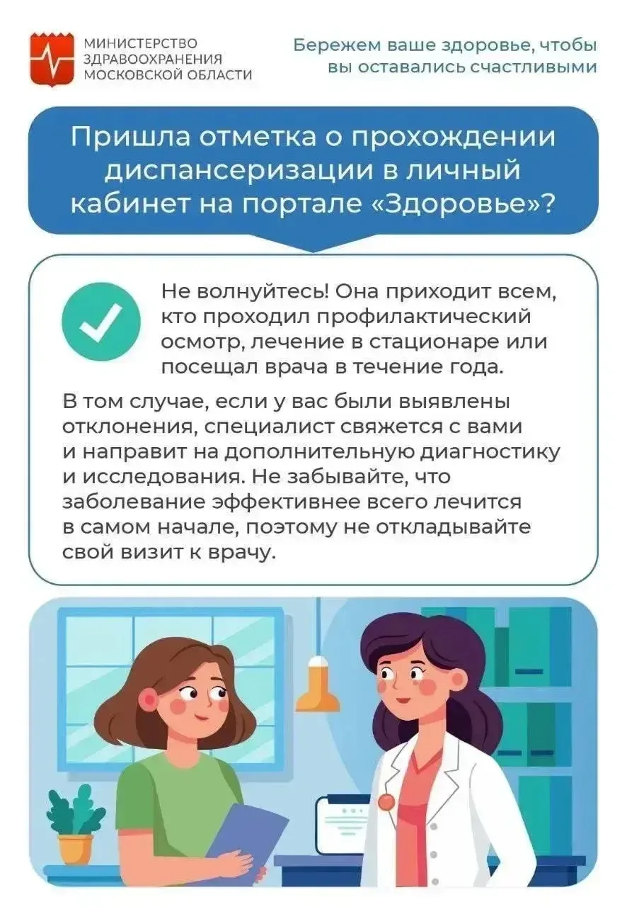✏️Пришла отметка о прохождении диспансеризации? Не спешите удивляться!

❗️ Если вы в течение года бы