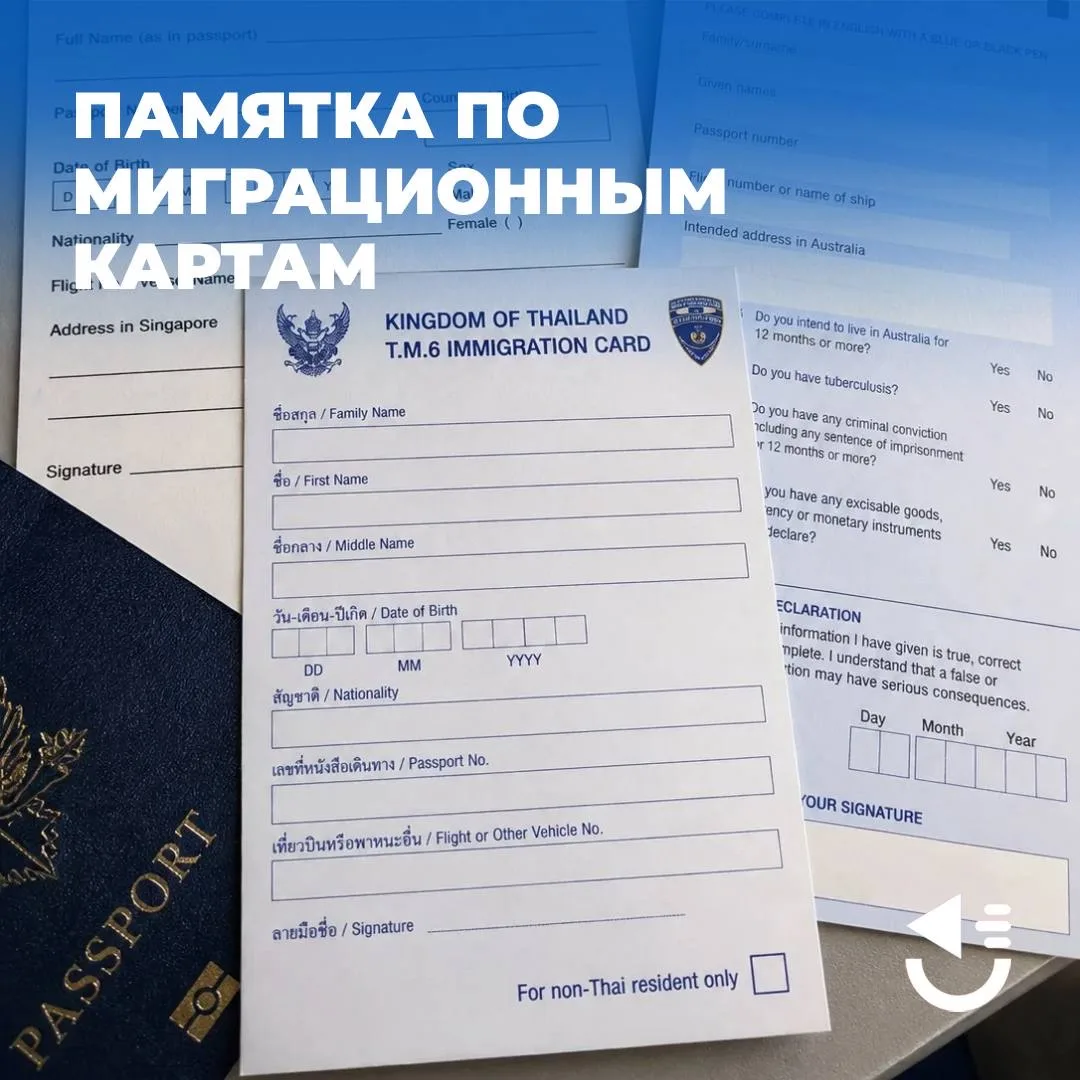 💻В какие страны необходимо обязательно заполнять миграционые карты или декларации?
