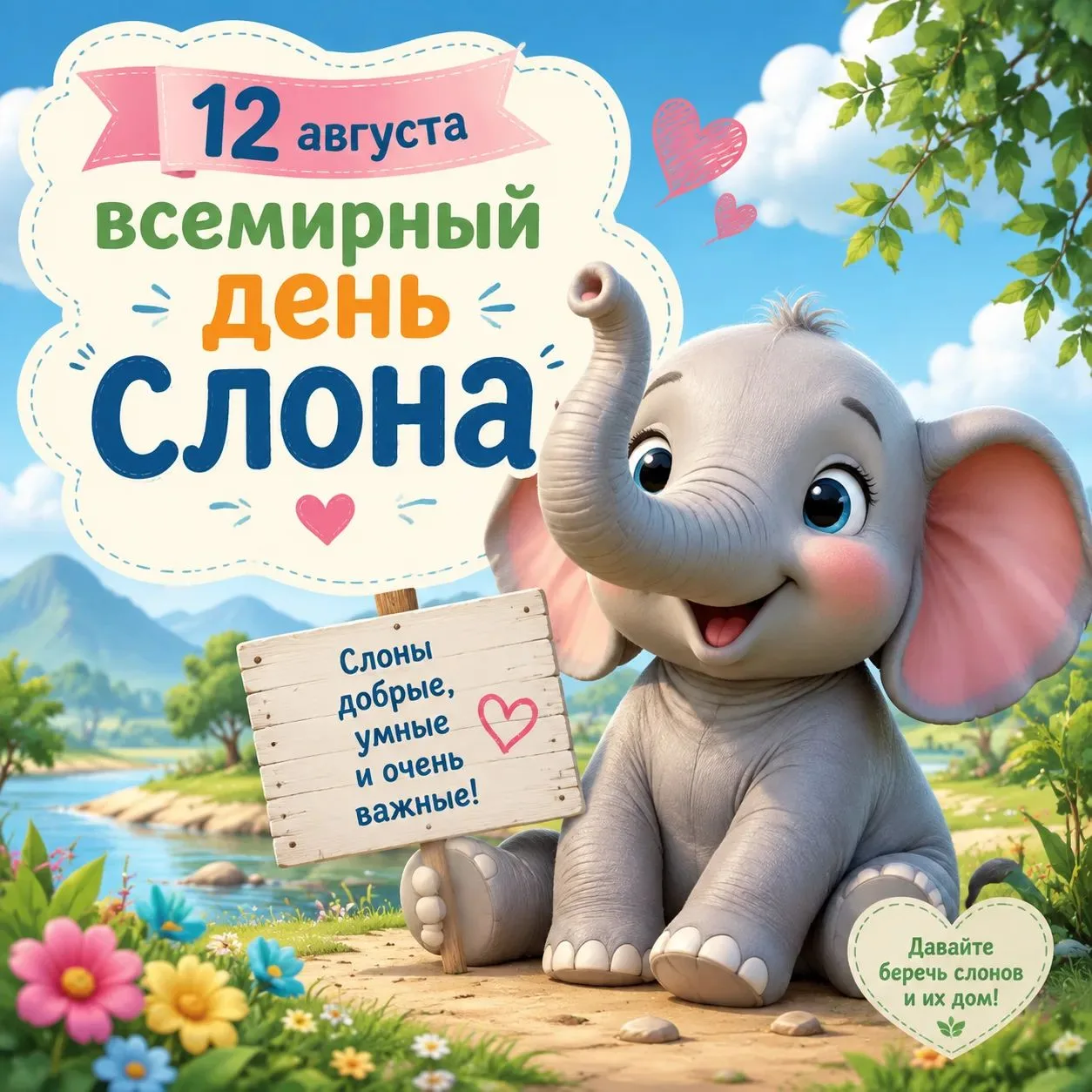 🐘 12 августа — Всемирный день слона🐾