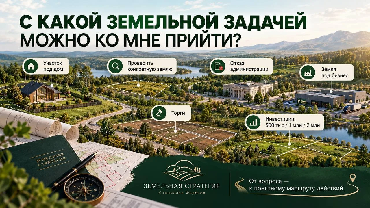 С какой земельной задачей вообще можно ко мне прийти