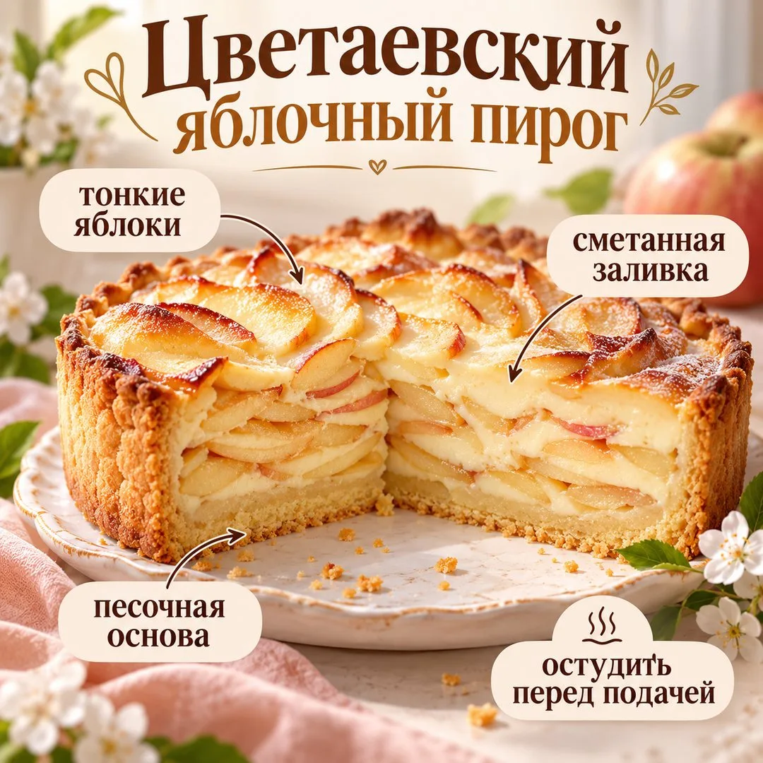 🍎 ЦВЕТАЕВСКИЙ ЯБЛОЧНЫЙ ПИРОГ