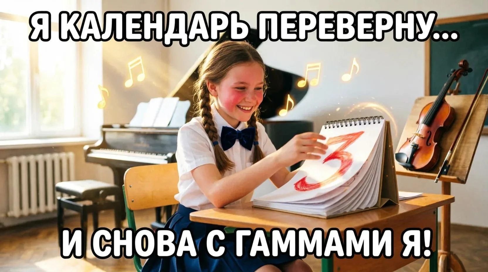 Я календарь переверну… и снова с гаммами я! 🎶