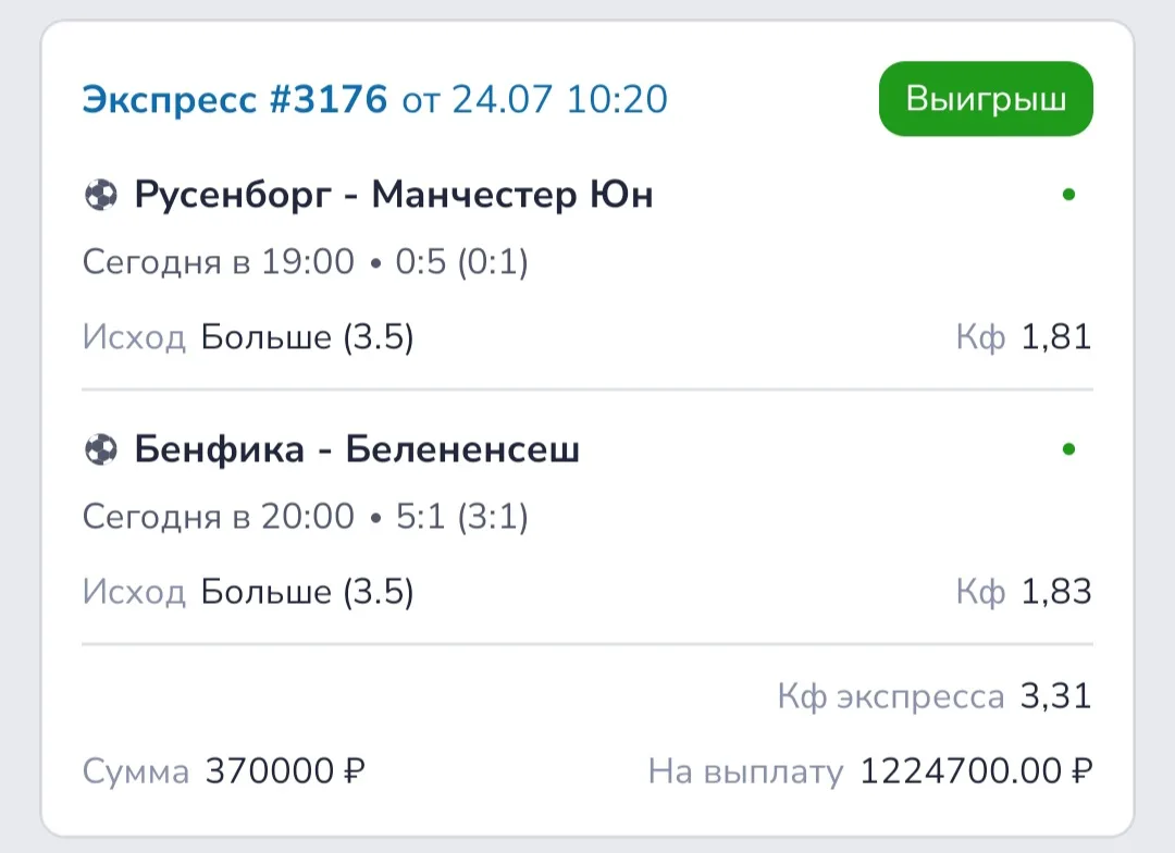 ✅✅✅✅✅✅✅✅✅✅✅✅
ПОЗДРАВЛЯЮ ПЛАТНИКОВ С ОЧЕРЕДНОЙ ПОБЕДОЙ!

Железные экспрессы доступны для каждого из в