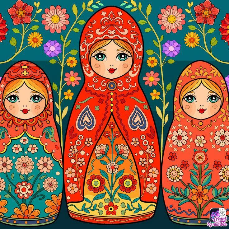 Матрёшки. Раскраски