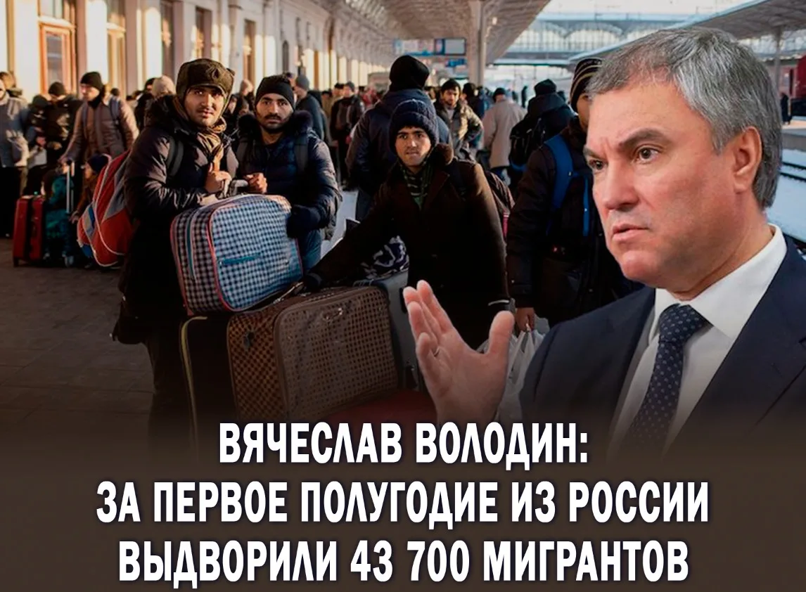 ⚡️Число мигрантов, высланных из России, практически удвоилось, заявил Вячеслав Володин