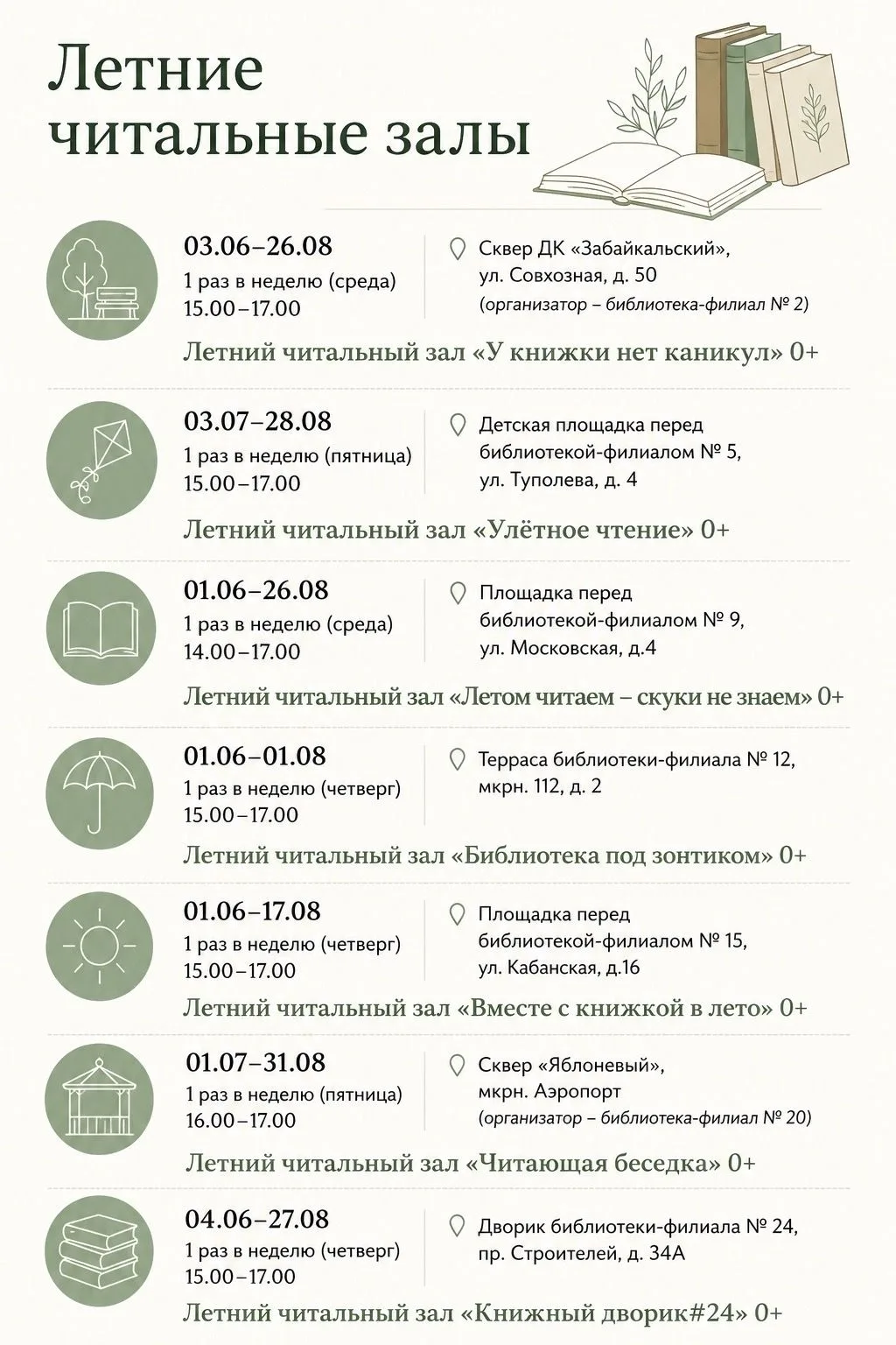 Лето с городскими библиотеками – на свежем воздухе с любимыми книгами

С наступлением лета в Улан-Уд