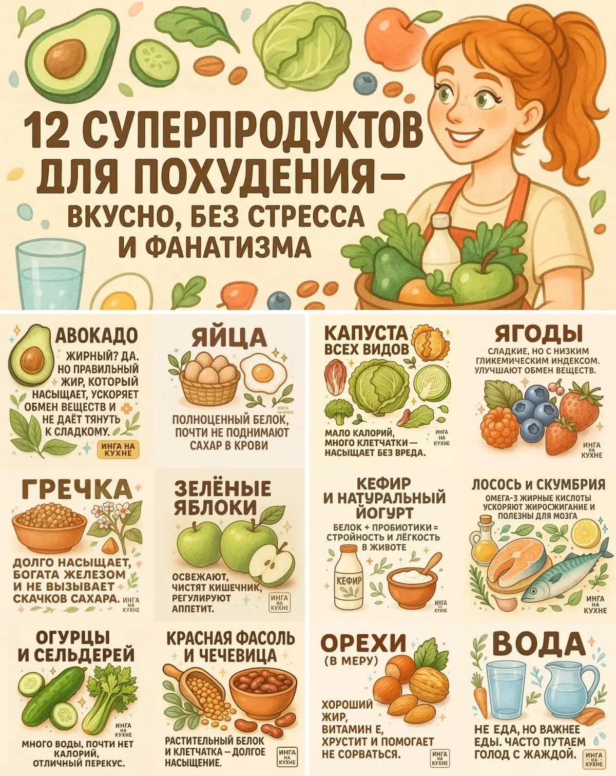 Какие продукты помогают худеть? Мы составили список из 12 позиций, которые должны быть в меню у кажд
