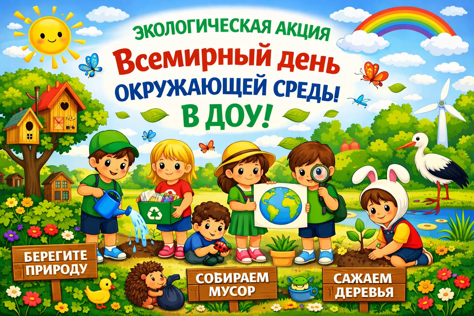 🌍💚 В нашем детском саду 5 июня прошла экологическая акция, посвящённая Всемирному дню...