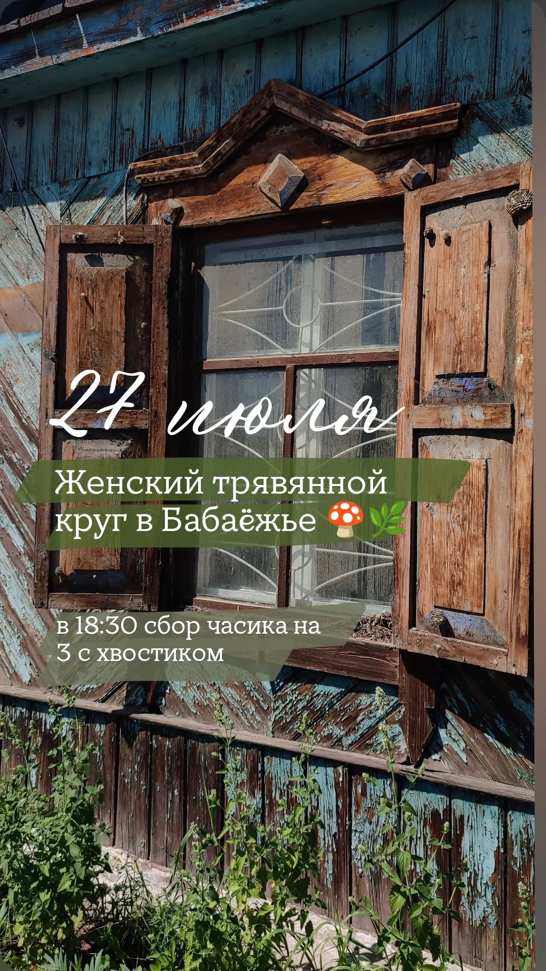 Женский травянной круг в Бабаëжье (в 2гис так и вбивайте 🤣)