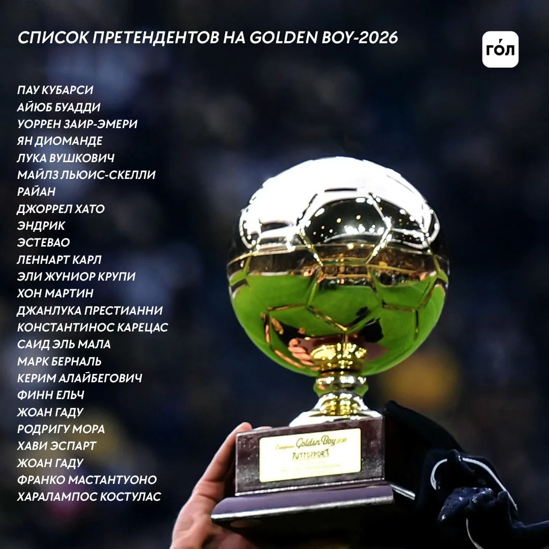 Названы 25 финалистов премии Golden Boy 2026 💎🌟