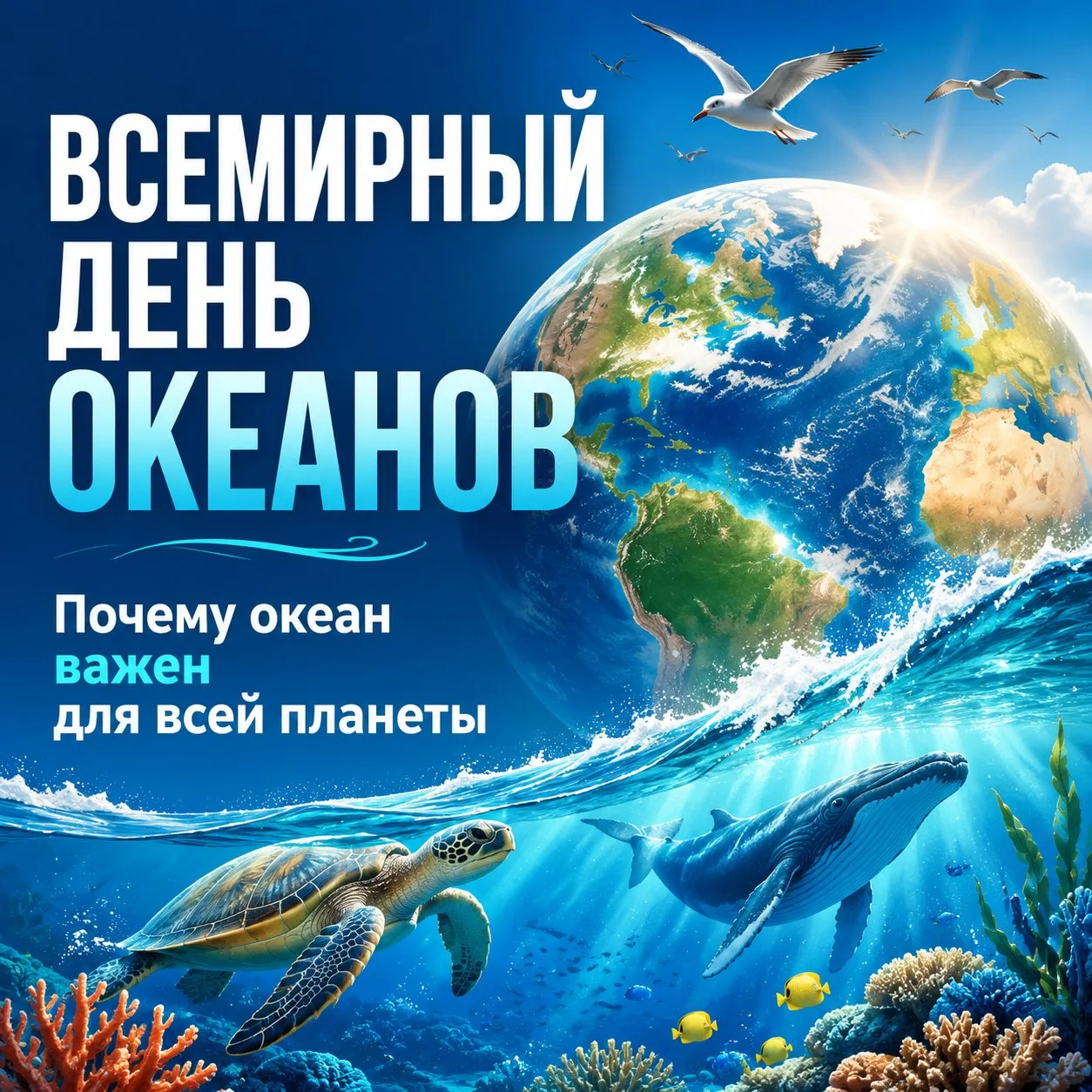 8 июня — Всемирный день океанов.

Океан — это жизнь, климат, кислород, красота и невероятное биоразн