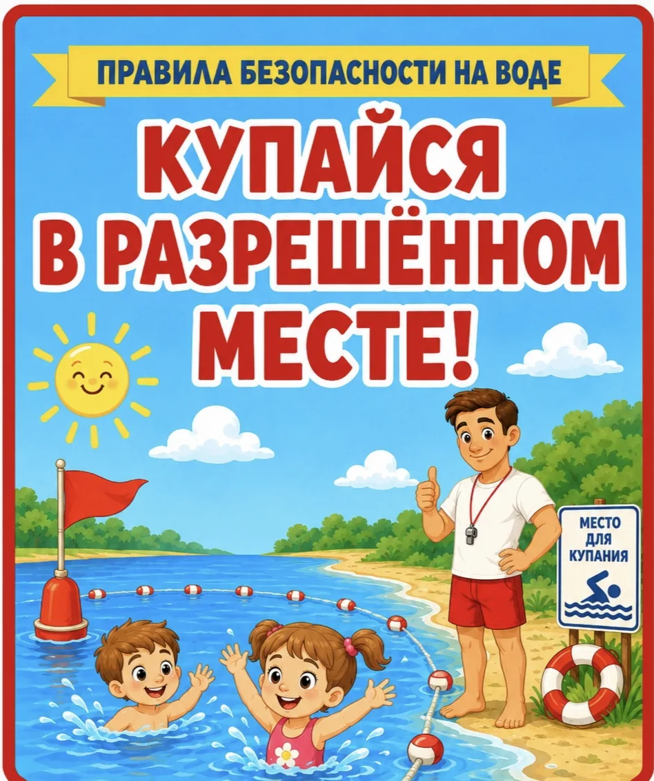 🌊🏖️ Безопасность детей на водоёмах: простые, но важные правила. 
Чтобы отдых у воды был приятным и