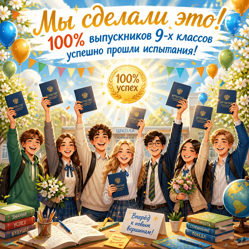 ✨Гордость и радость: все девятиклассники сдали ГИА успешно! ✨

Дорогие ученики, родители и коллеги!
