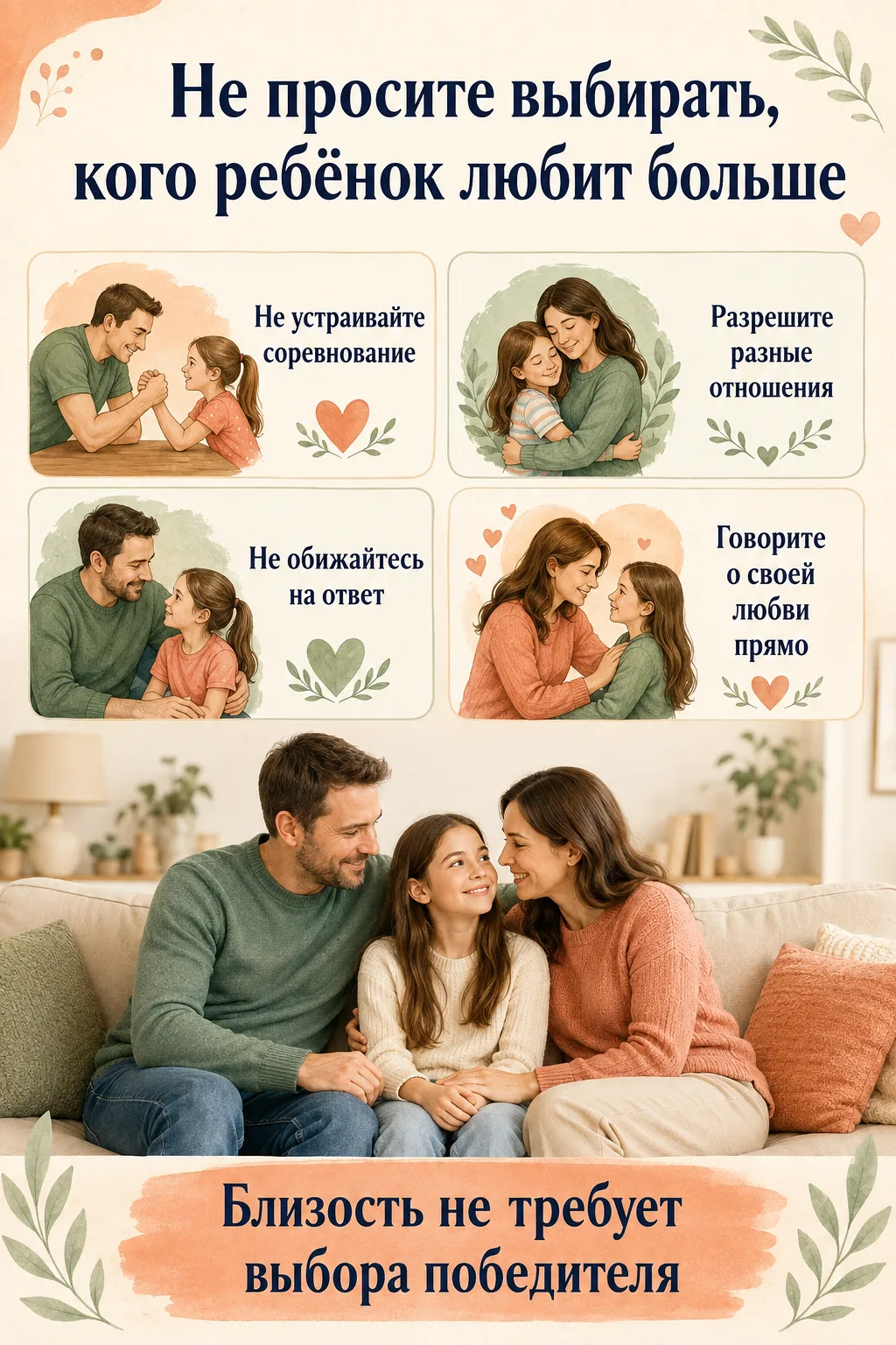 ❤️ Не просите выбирать, кого ребёнок любит больше