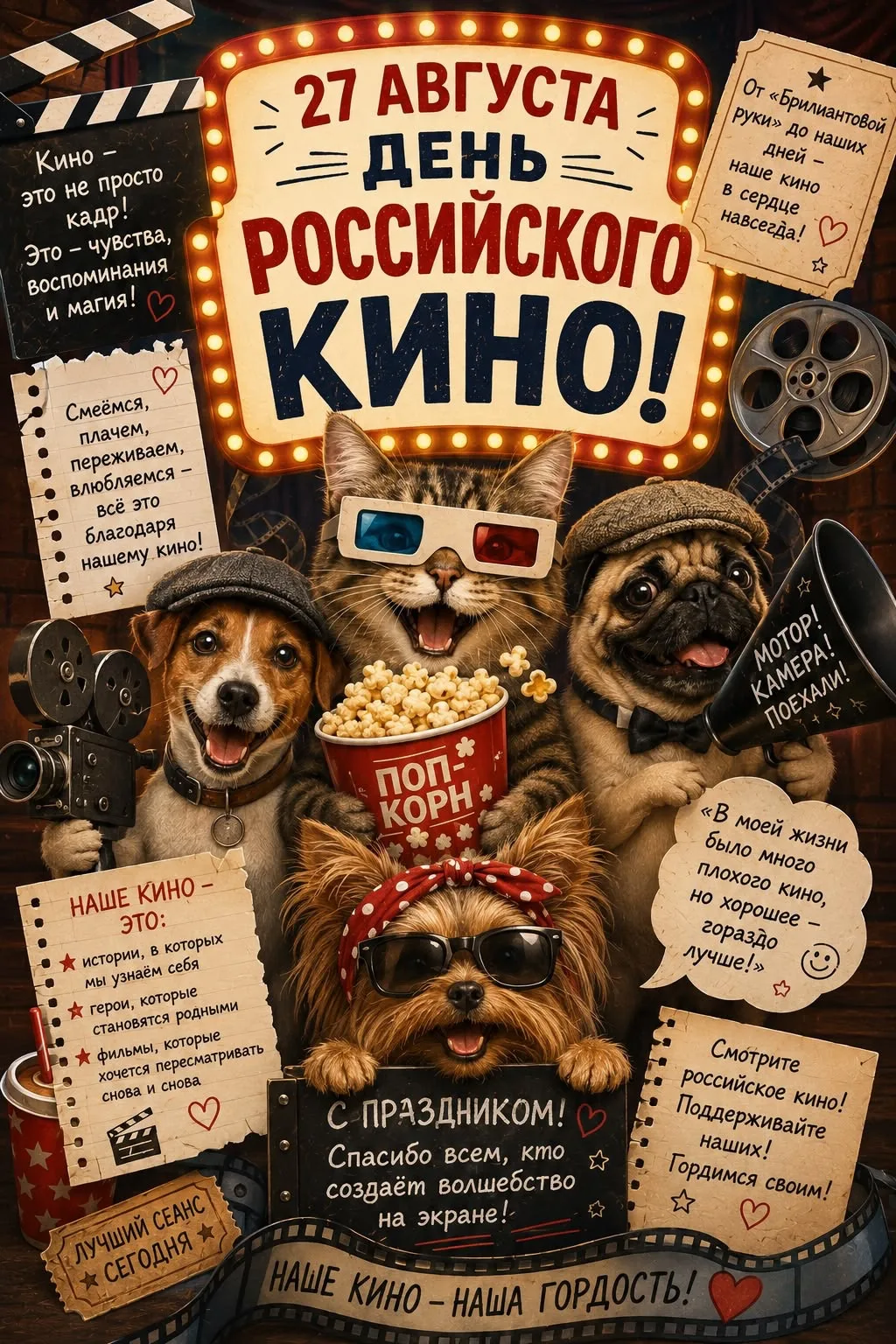 🎬 День российского кино — 27 августа! 🇷🇺
