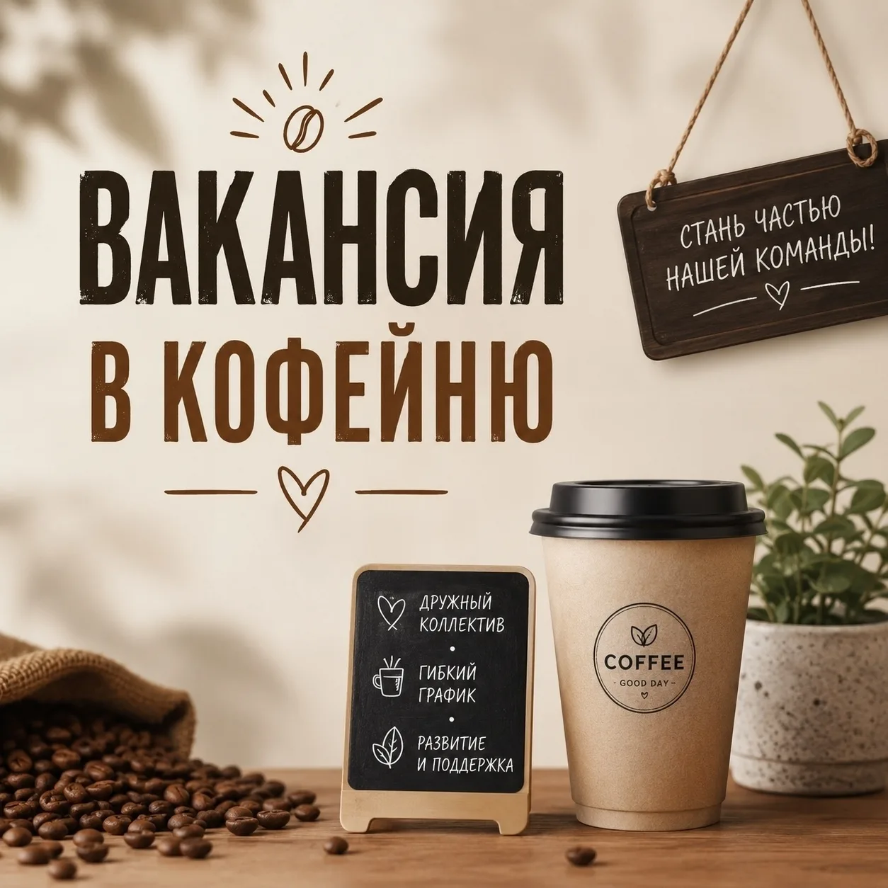 Приглашаем в кофейню сотрудника.