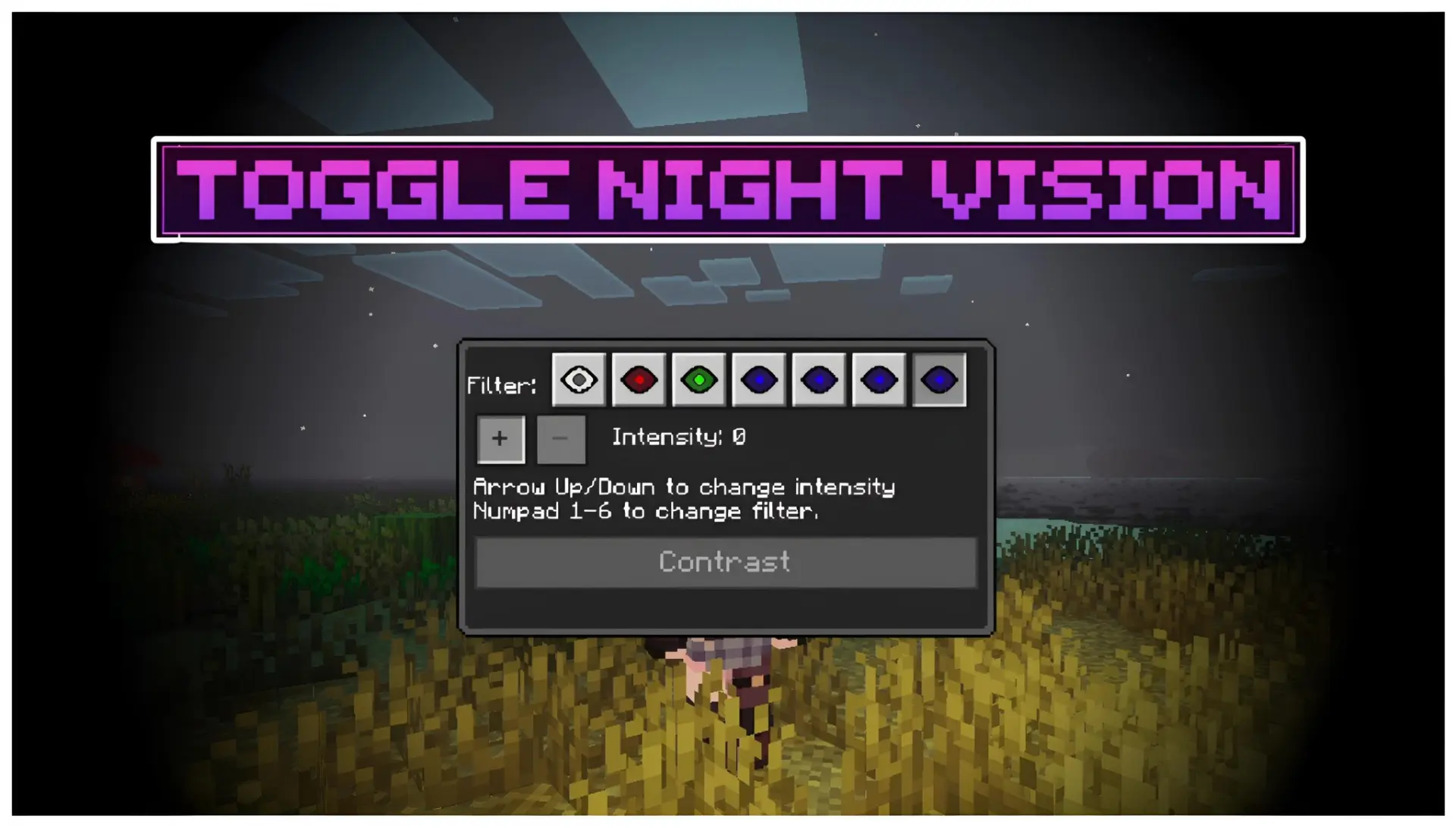 TOGGLE NIGHT VISION  – ресурспак предлагает вам несколько эффектов для камеры, включая ...