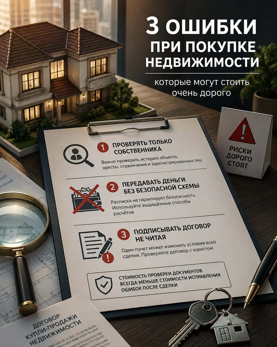 ⚠️ 3 фатальные ошибки при покупке недвижимости — они могут стоить вам миллионов!

Покупка квартиры, 