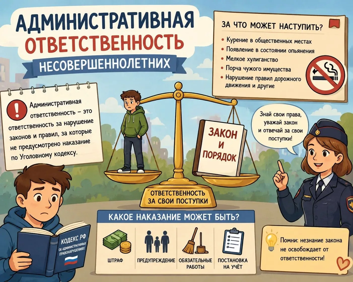 Лекция «Административная ответственность несовершеннолетних»: формируем правовую грамотность в лицее