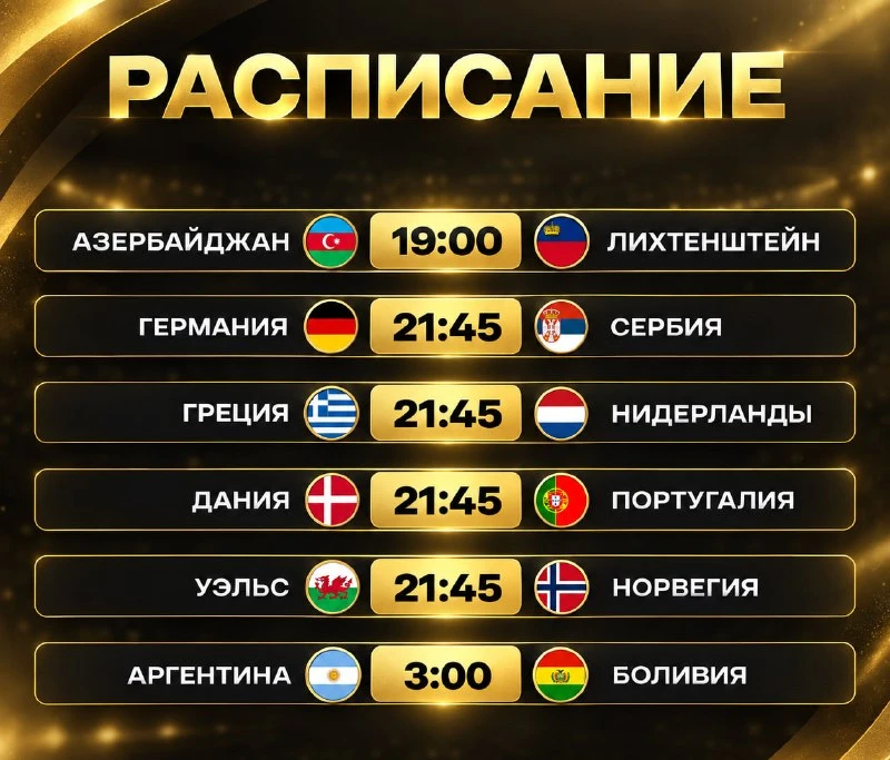 ✔️ Расписание матчей на сегодня 01.10