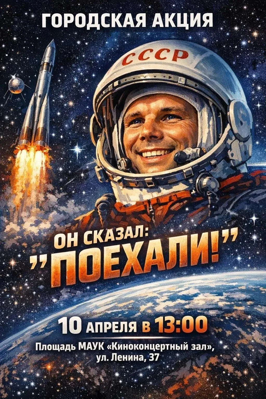 Уважаемые жители Киселевска!  Приглашаем вас принять участие в городской акции «ОН СКАЗАЛ: "ПОЕХАЛИ"