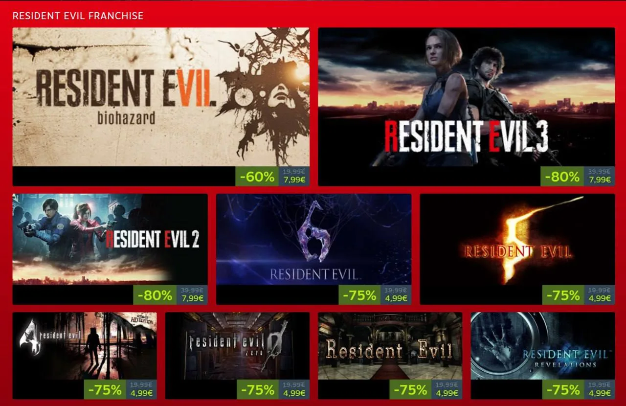 В Steam стартовала большая распродажа Resident Evil.