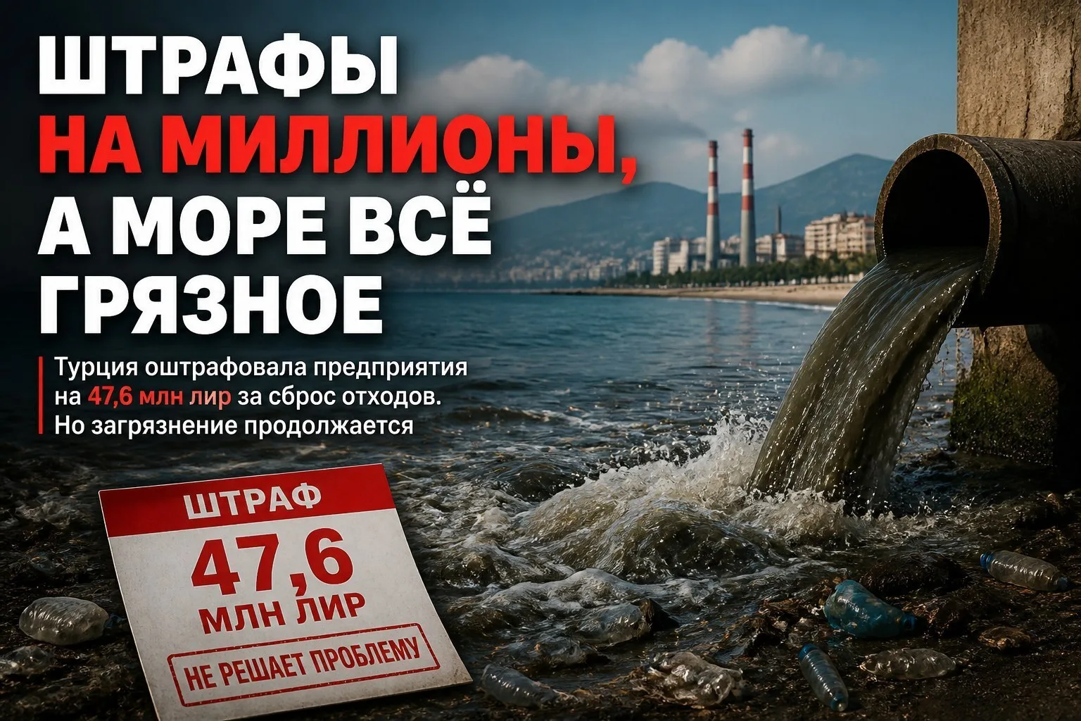 💧 Штрафы на миллионы, а море всё грязное

Нашёл новость: турецкое Министерство окружающей среды ошт
