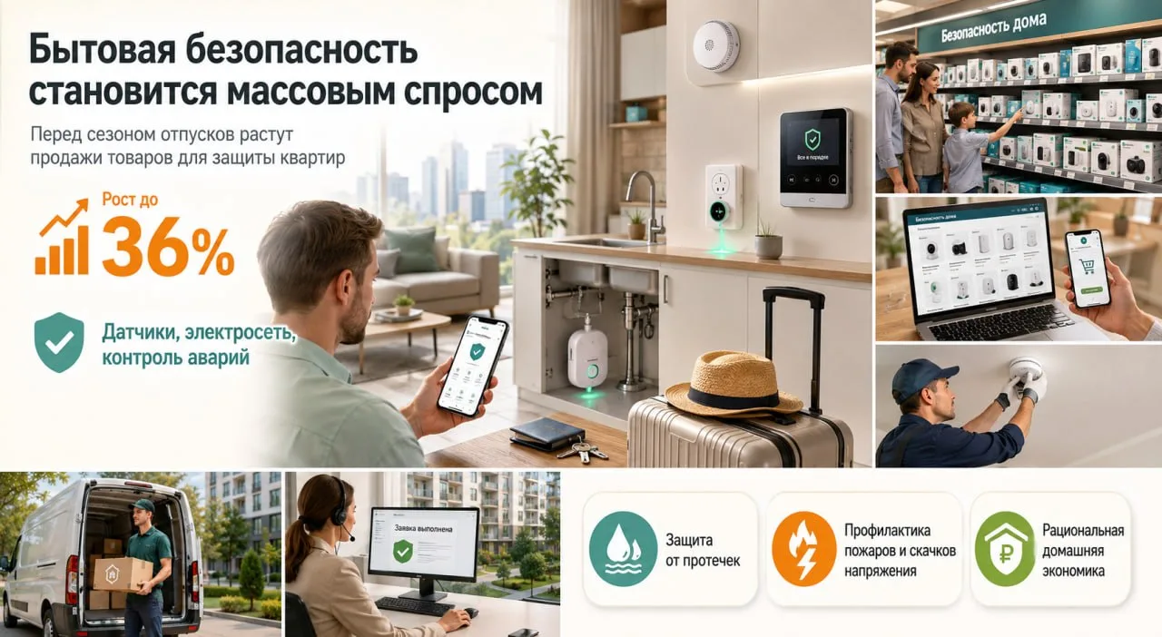 Продажи товаров для защиты квартир перед сезоном отпусков выросли до 36% в отдельных категориях. Сил