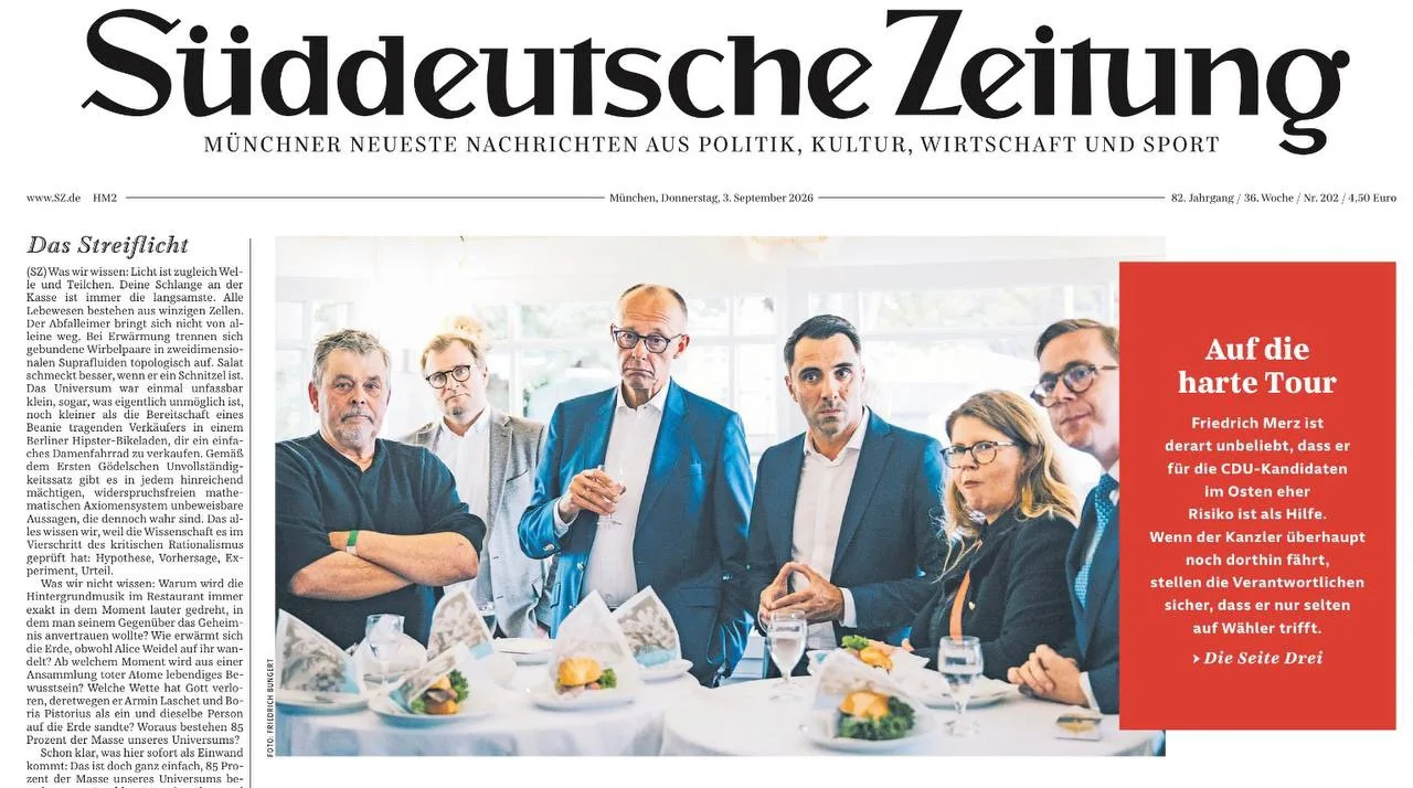 Suddeutsche Zeitung сегодня вышла с заголовком на первой полосе: «Трудный путь». Звучит...