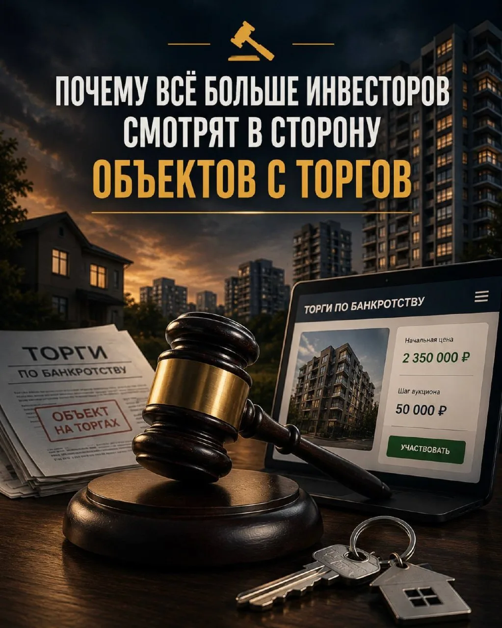 📉Именно поэтому всё больше инвесторов смотрят в сторону объектов с торгов