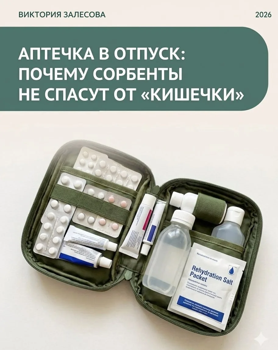 Аптечка в отпуск: почему сорбенты не спасут от «кишечки»