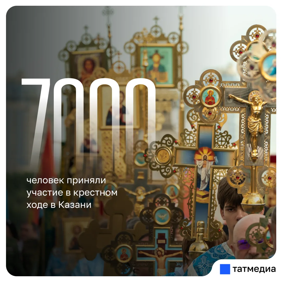 ☦️🙏 В крестном ходе в Казани приняли участие 7 тысяч человек