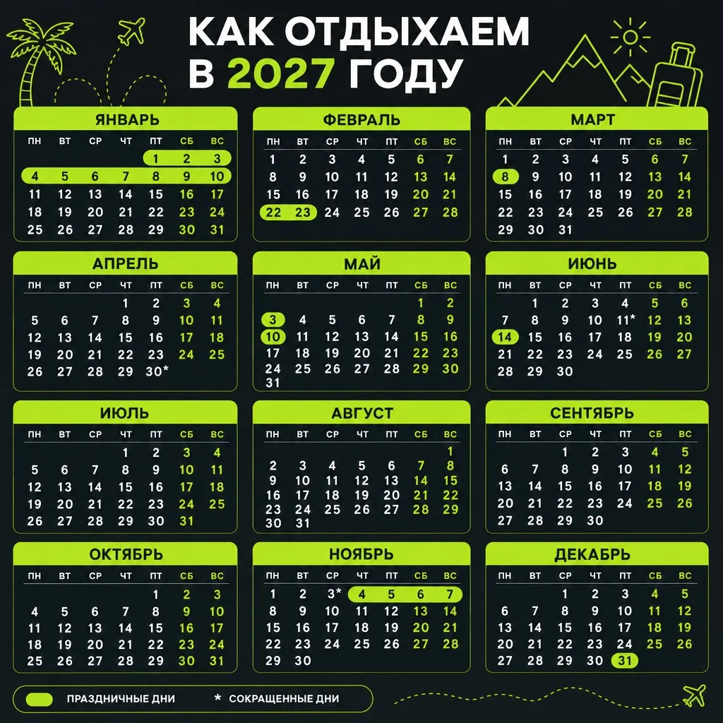 📅 Сохраняйте лучшие даты для путешествий в 2027! 😍