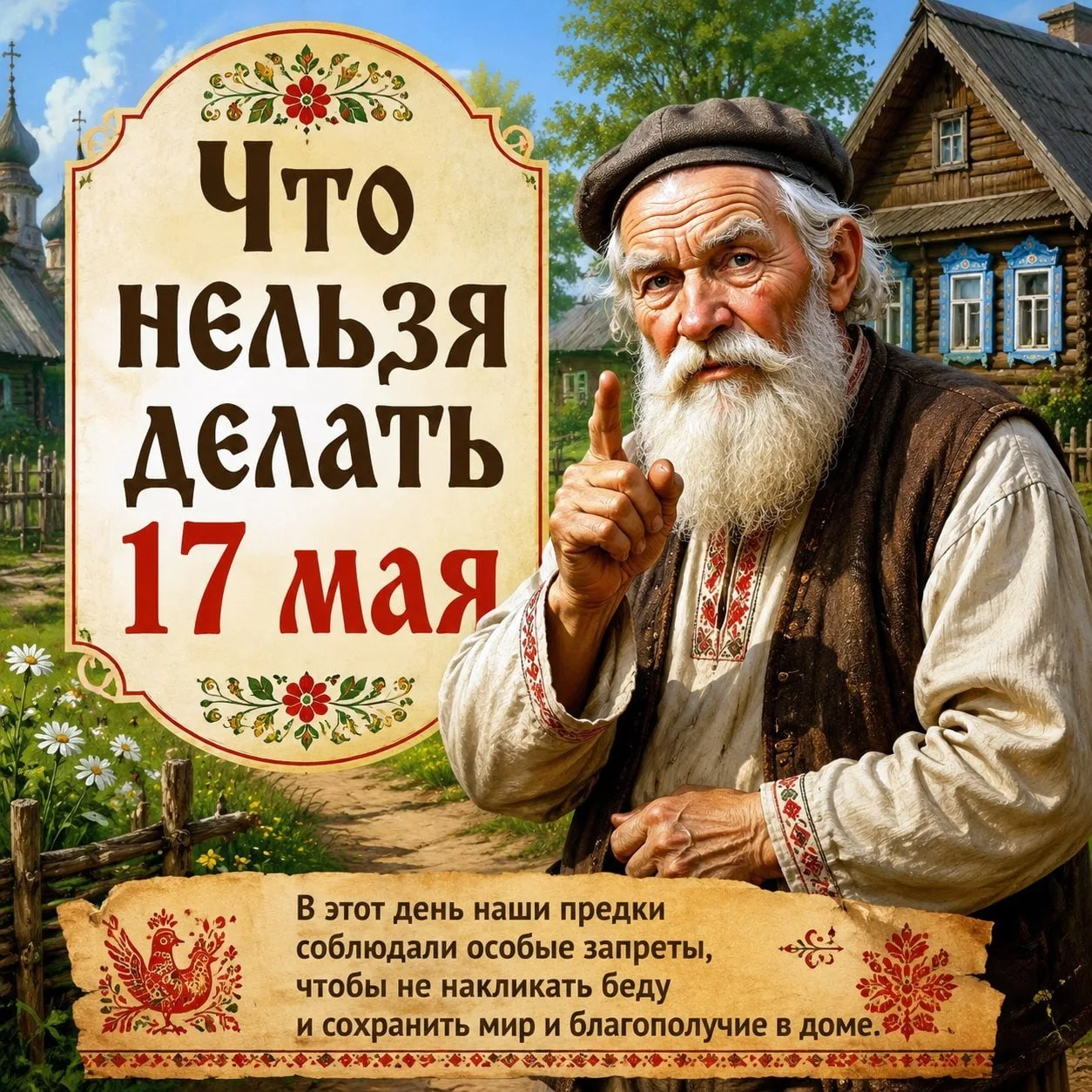 🚫 17 мая — Что нельзя делать 🌿  В этот день старались беречь здоровье, дом и семейное благополучие 🤍