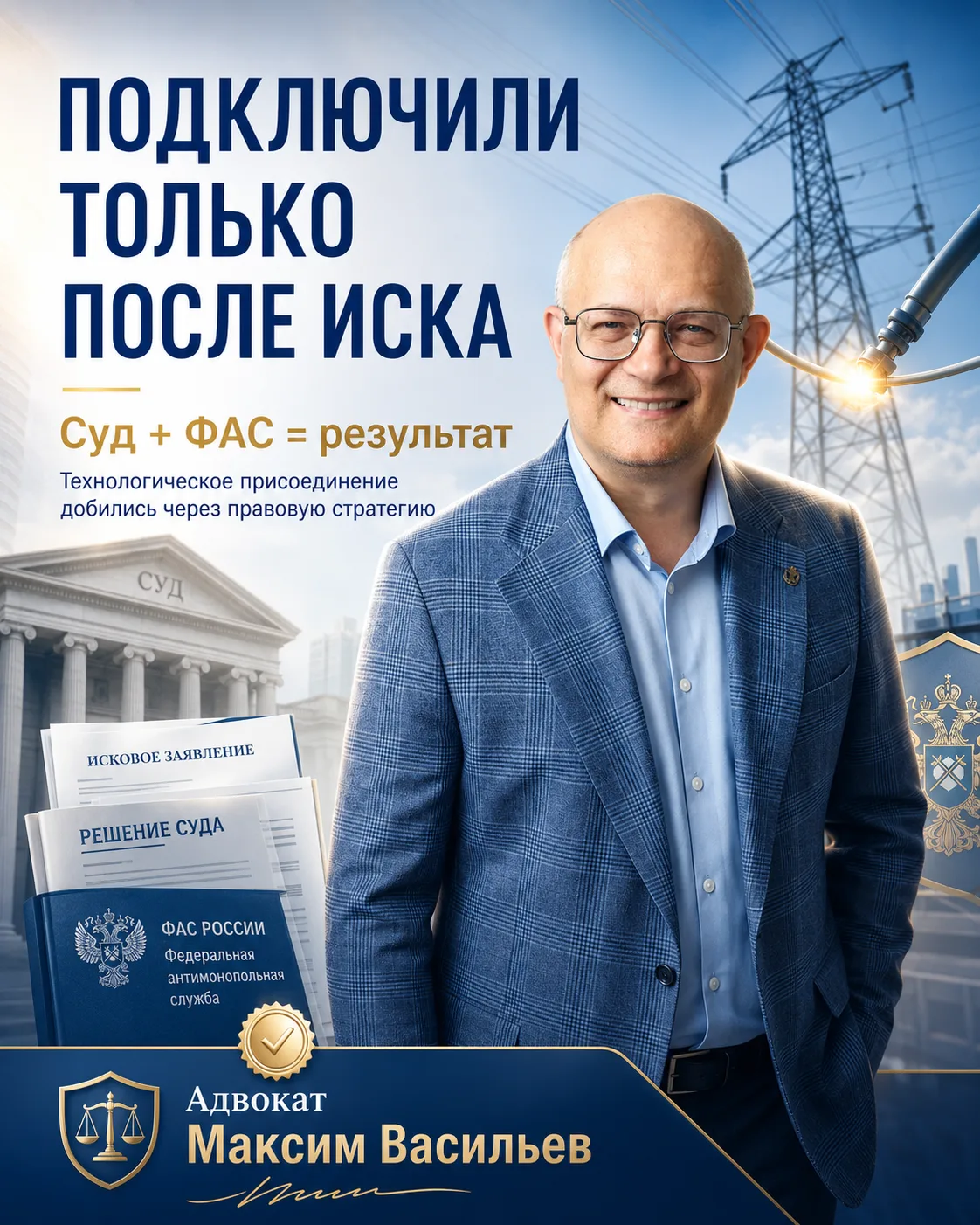 Подключили только после иска

Доверитель почти год ждал технологического присоединения объекта к эле
