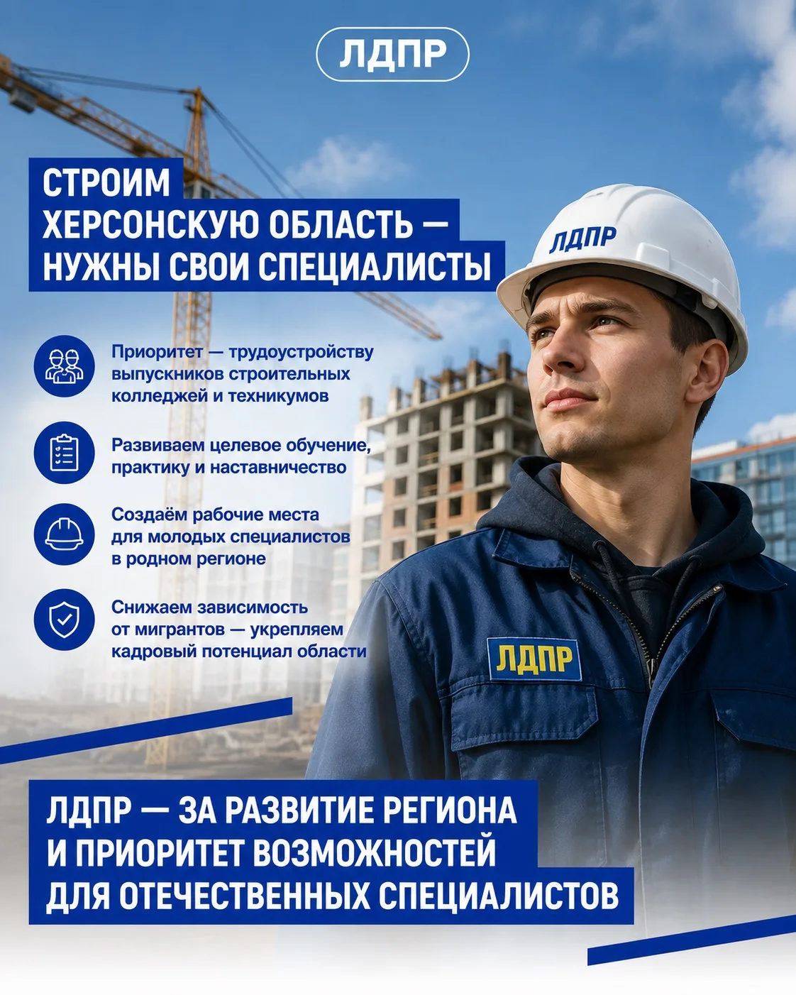 Строим Херсонскую область — нужны свои специалисты