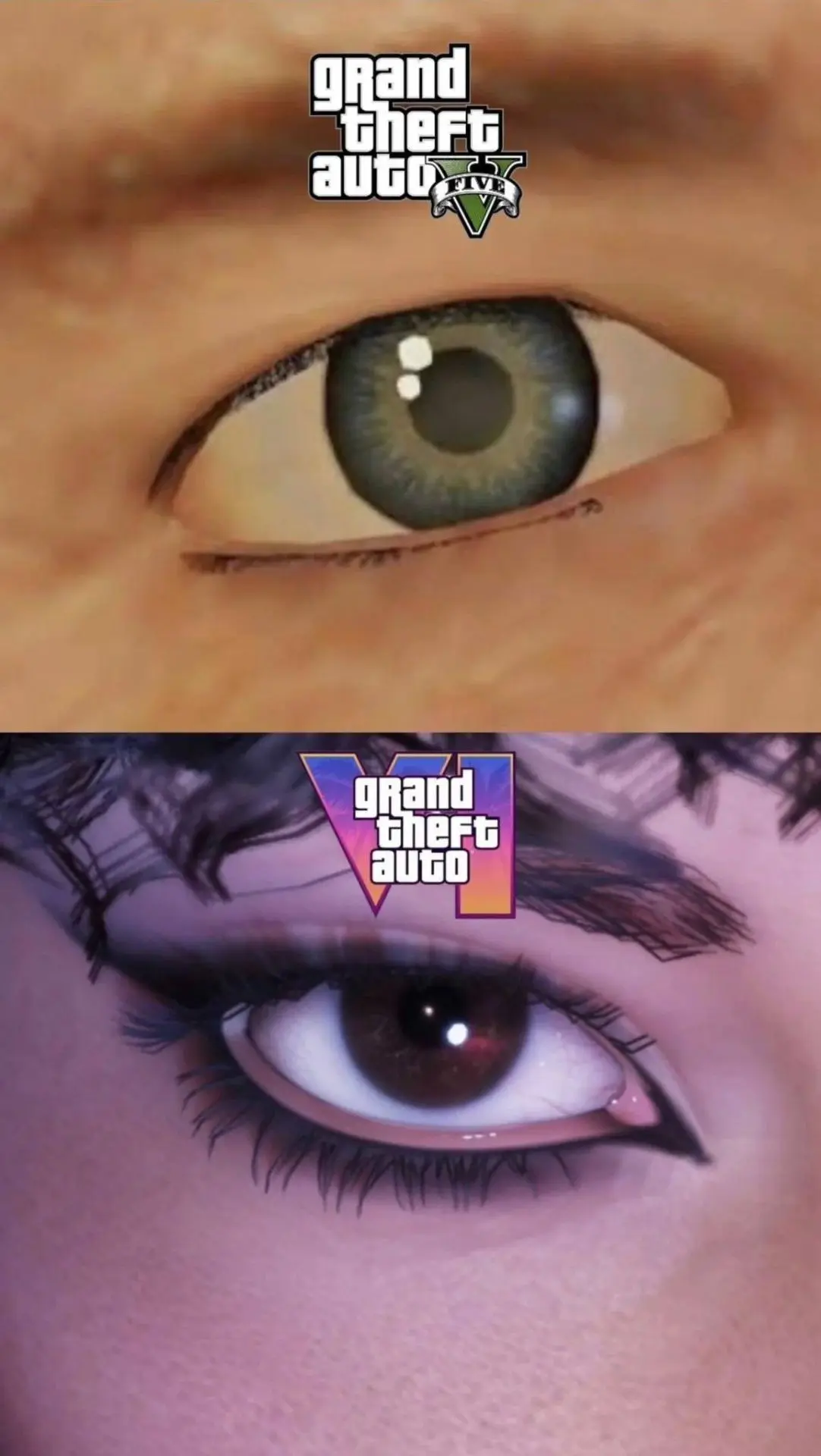 🔹️В сети сравнили глаза женских персонажей в GTA V и GTA VI.
