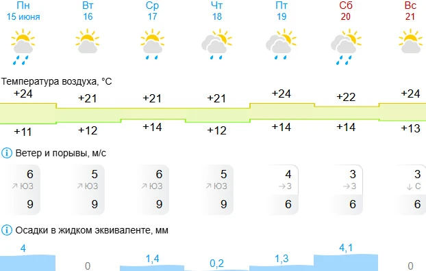 Погода в Ельце на эту неделю🌦