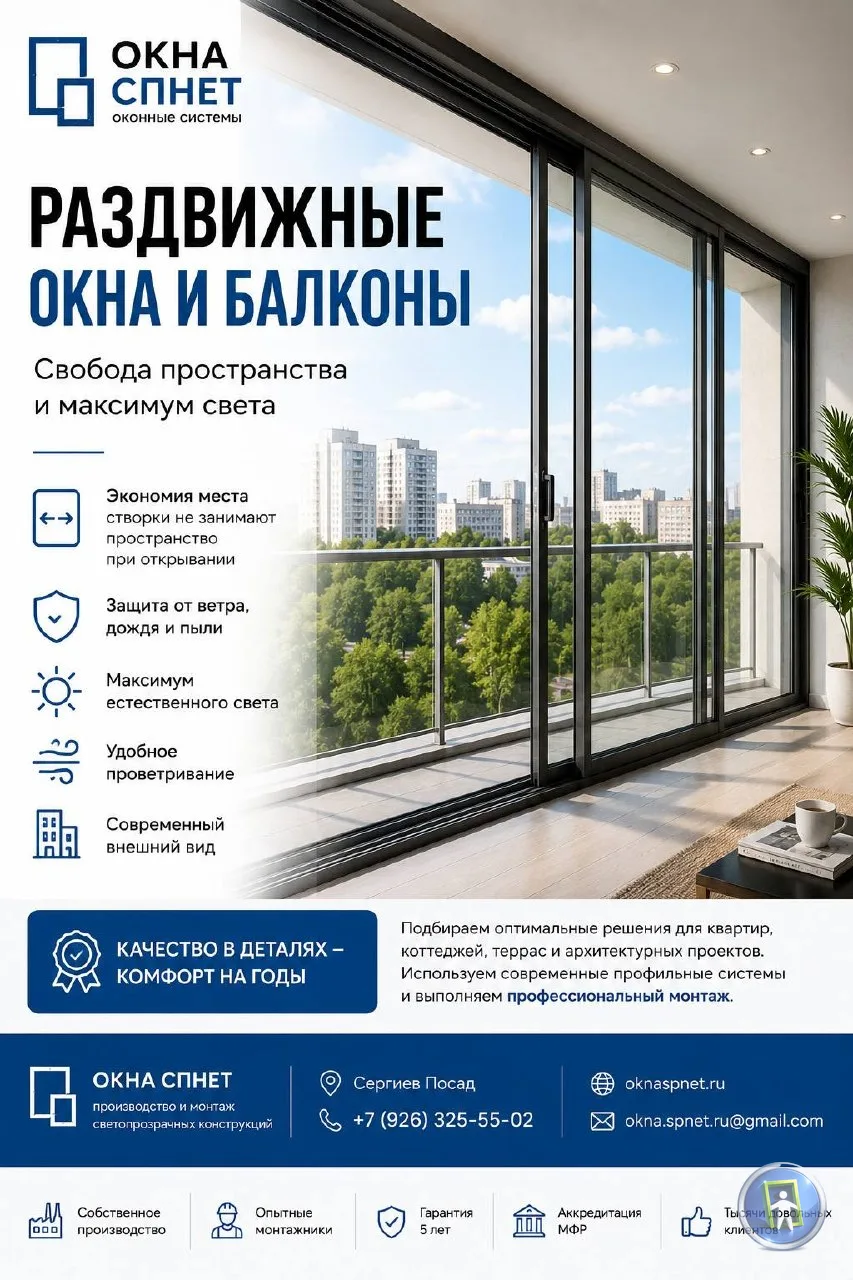 🚀 Раздвижные окна и балконы — современное решение для комфорта и пространства
