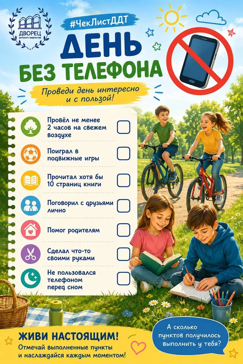 📵 #ЧекЛистДДТ

Как и обещали, продолжаем нашу летнюю рубрику полезных чек-листов для детей и родите