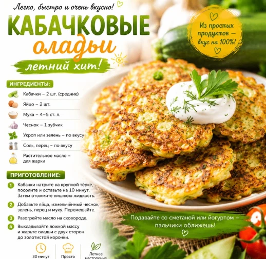 Кабачковые оладьи