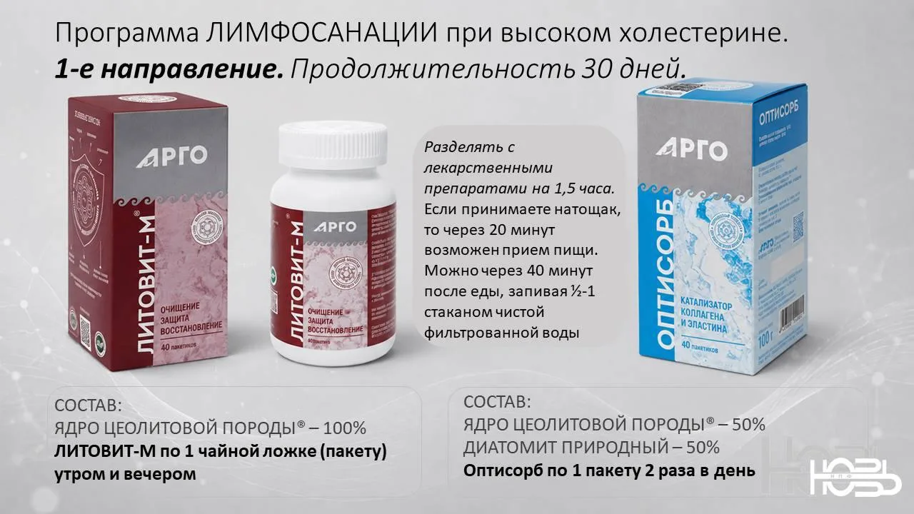 👍 Пример ЛИМФОСАНАЦИИ при высоком холестерине.