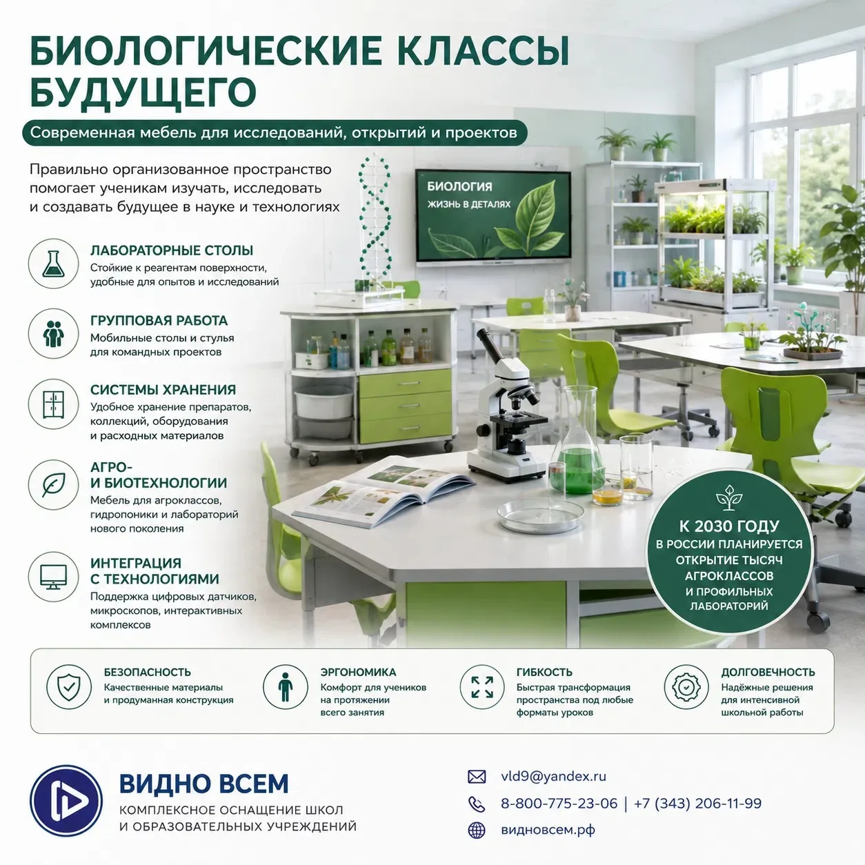🌿 Биологические классы будущего: какой должна быть мебель для современной школьной лаборатории?

По