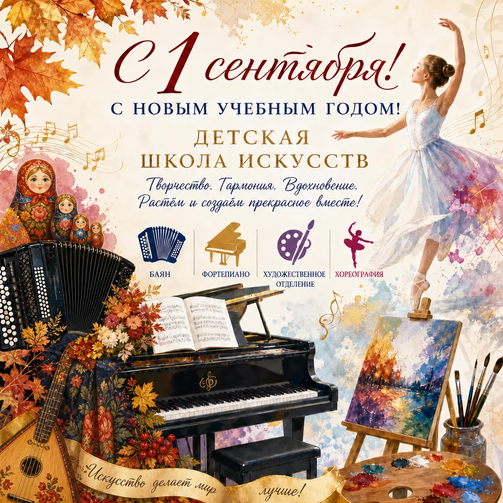 ❤️ 1 сентября в ДШИ: встреча, тепло и расписание у педагога! 🎶🎭🎨
